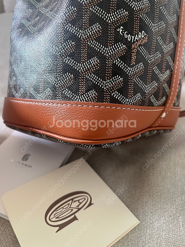 고야드 쁘띠플로 블랙탄--3