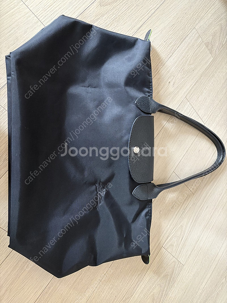 롱샴 르 플리아쥬 그린 숄더백 라지 블랙--0