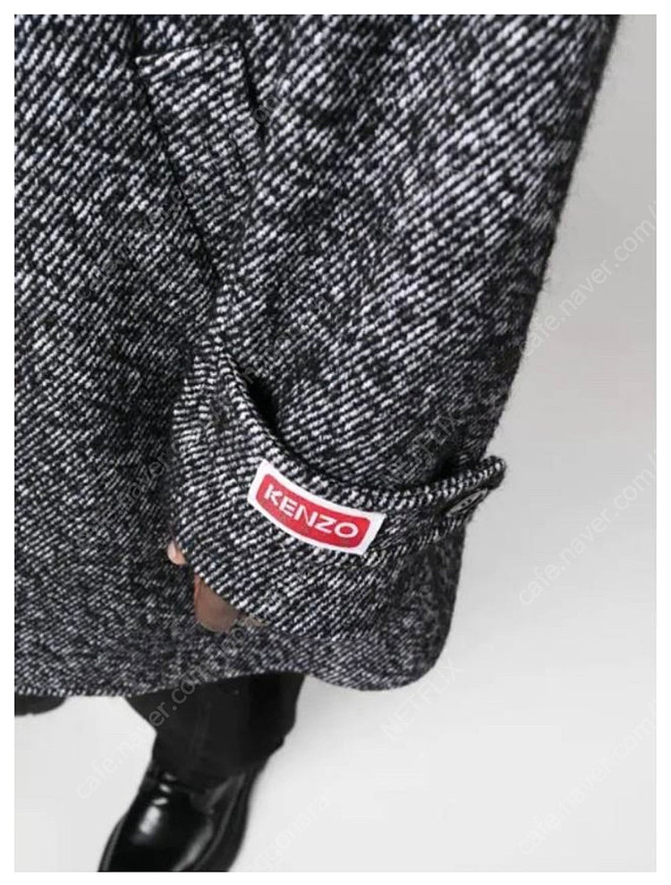 겐조 헤링본 오버핏 코트--7