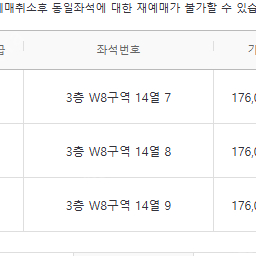 콜드 플레이 3층 지정석 A W8 구역 3연석 판매