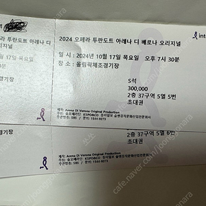 오페라 투란도트 아레나 디 베로나 s석 2매