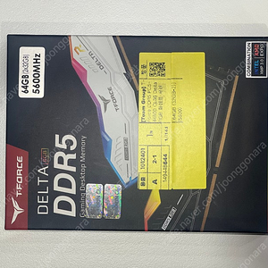 T-Force DDR5 PC5-44800 CL36 Delta RGB 화이트 서린 [64GB (32GB*2)] (5600)