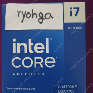 INTEL 코어 i7-14700KF 정품 박스미개봉 43에 팝니다.