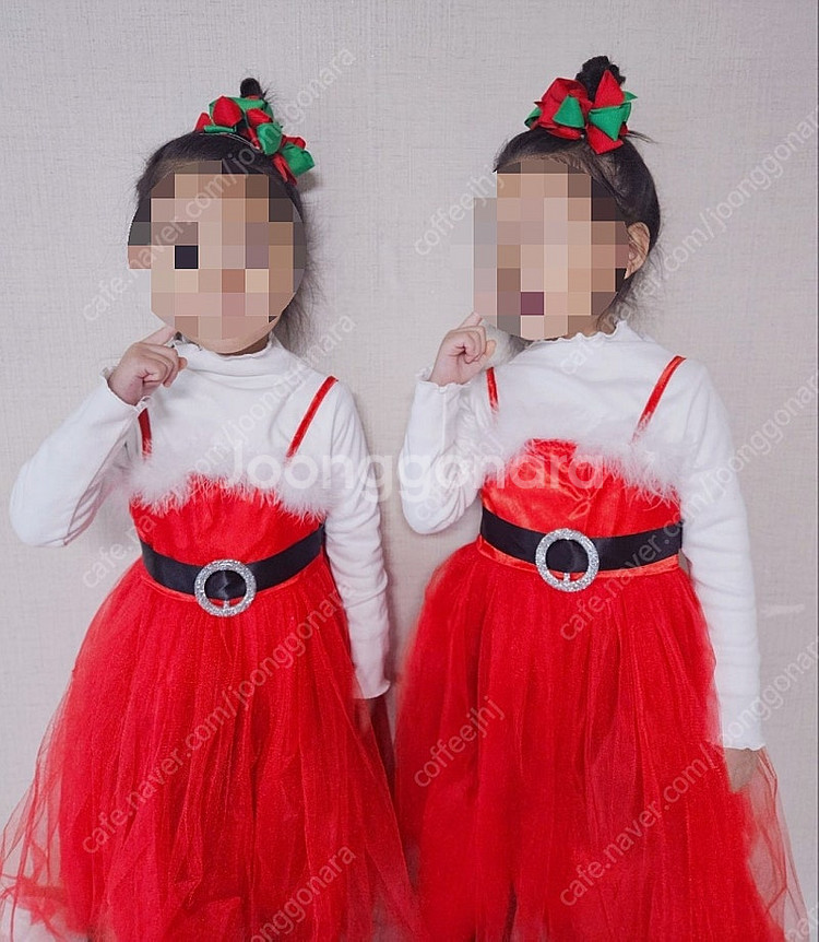 쌍둥이 할로윈 코스튬 크리스마스 산타드레스 산타옷--4