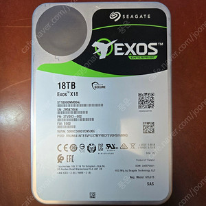 (보증 26년 12월) 씨게이트 18TB Exos x18 SAS 18TB 판매​