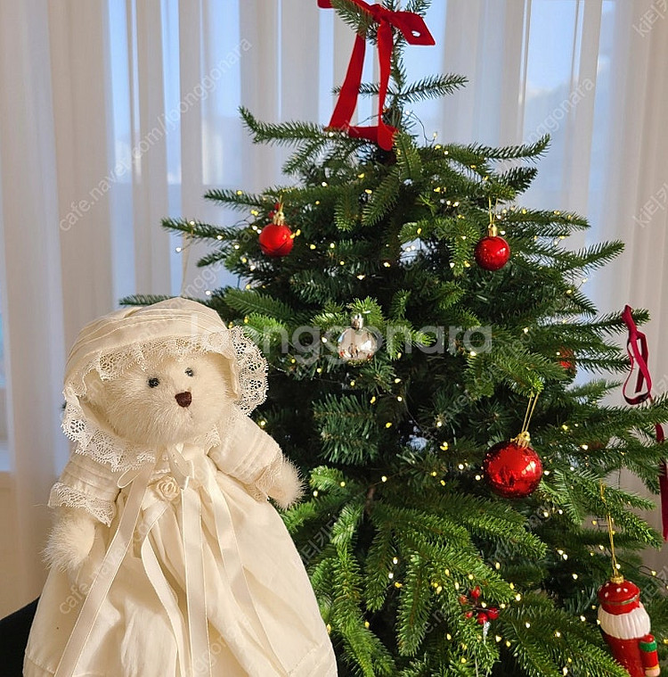 보이즈베어 빈티지 레이스 보넷 테디베어 앤틱 인테리어--2