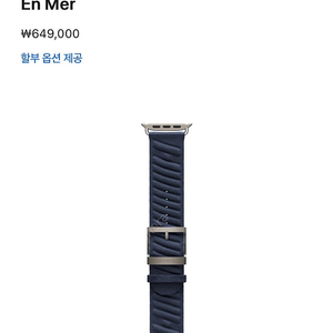 애플워치 에르메스 밴드 - 49mm 블루 뉘 En Mer