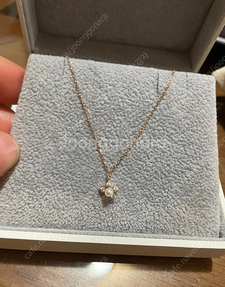 스톤헨지 진주꽃 14k 목걸이--1