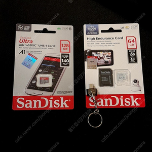 블랙박스용 64gb, 일반 128gb sdcard, 리더기 일괄