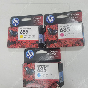 hp685 잉크 새제품(노랑, 빨강, 파랑)