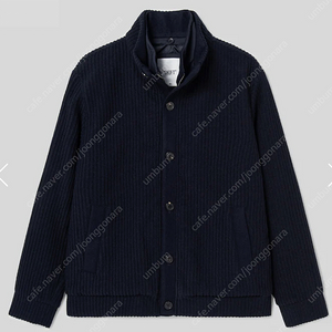 SHIFT.G Wool Blended Goose Down Semi-Over Cardigan - Navy 시프트지 구스 다운 가디건