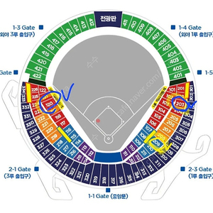 플레이오프 4차전 3루 레드석 120블럭 통로 2연석