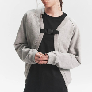 쓰리투에이티 BUCKLE SWEAT CARDIGAN (GREY)