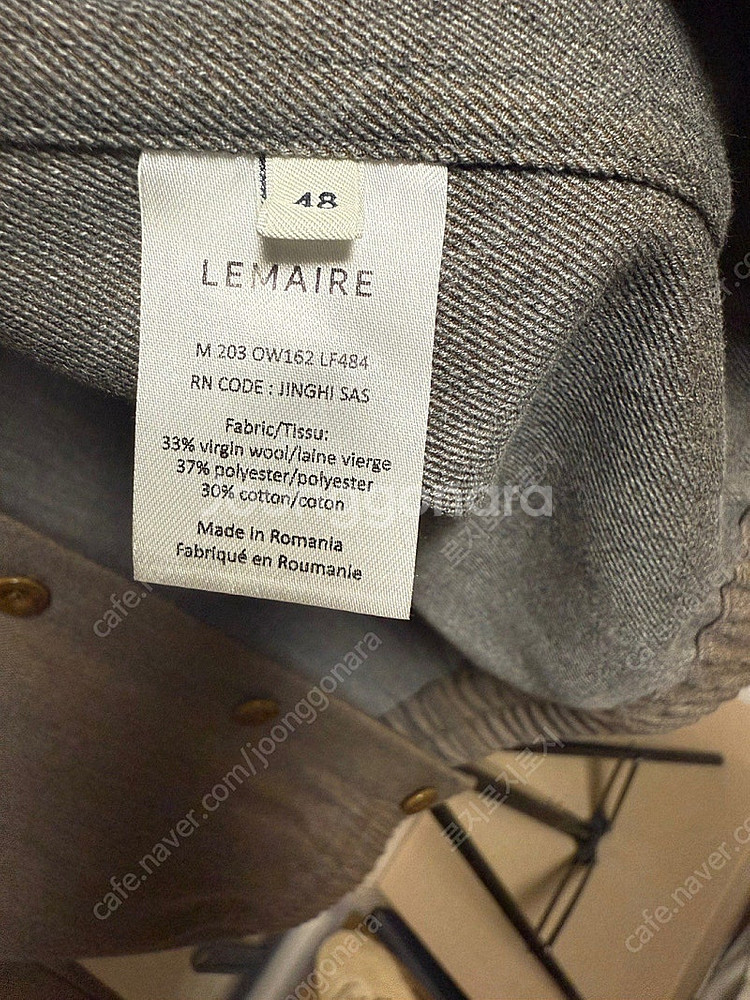 [48,44] 21fw 르메르 밀리터리 블루종/트라우저, ocre brown--3