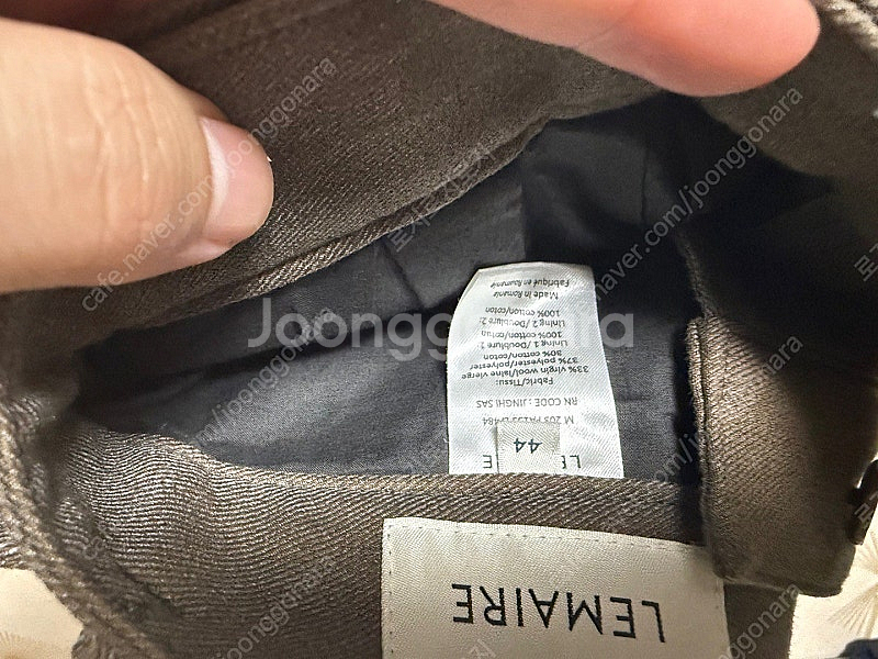 [48,44] 21fw 르메르 밀리터리 블루종/트라우저, ocre brown--6