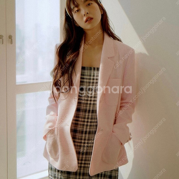 w컨셉 유어네임히얼 유네미 봄날이 핑크 트위드자켓 캔디...--0
