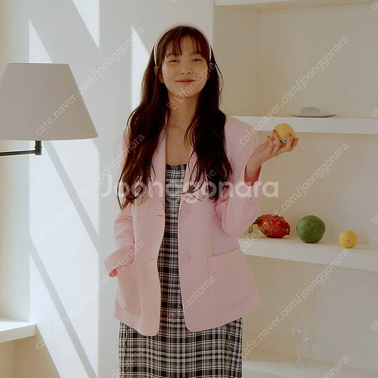 w컨셉 유어네임히얼 유네미 봄날이 핑크 트위드자켓 캔디...--2