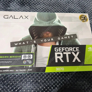 갤럭시 GALAX 지포스 RTX 3070 EX BLACK V3 OC D6 8GB 그래픽카드 미개봉 판매합니다