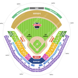 10월 18일 금요일 KIA 기아 타이거즈 자체 정백전 3루 K8 120구역 9열 4연석