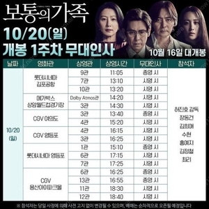 10/20 일 cgv 용산 '보통의 가족' 무대인사 중블 연석 정가양도 합니다.