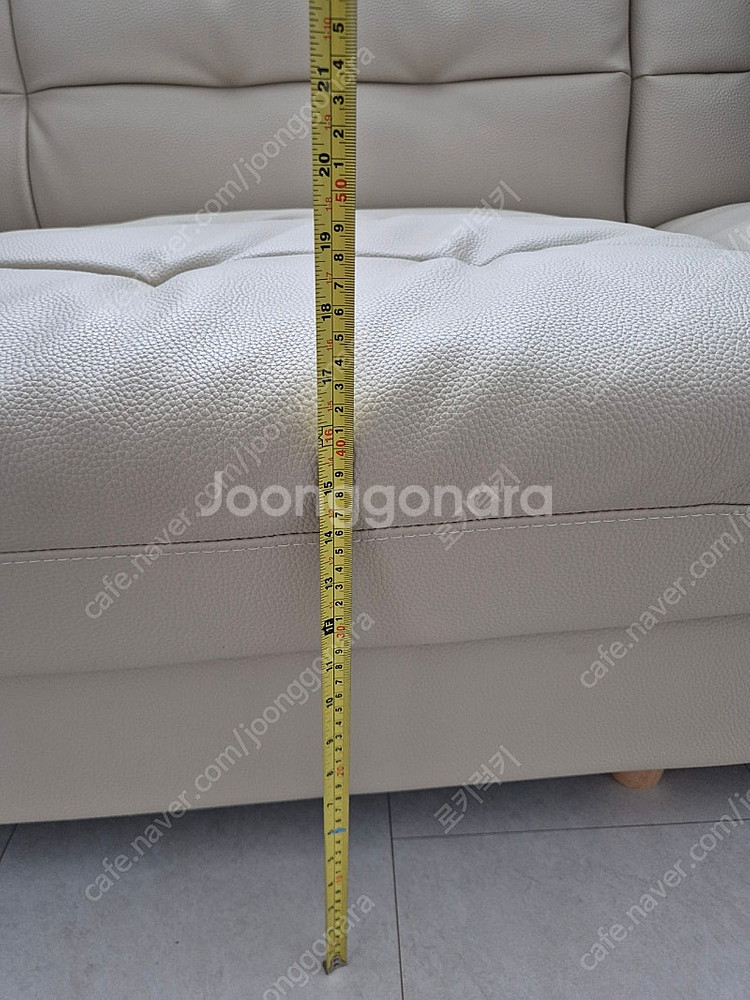 4인용 인조가죽 크림화이트 소파(분리형가능)--5
