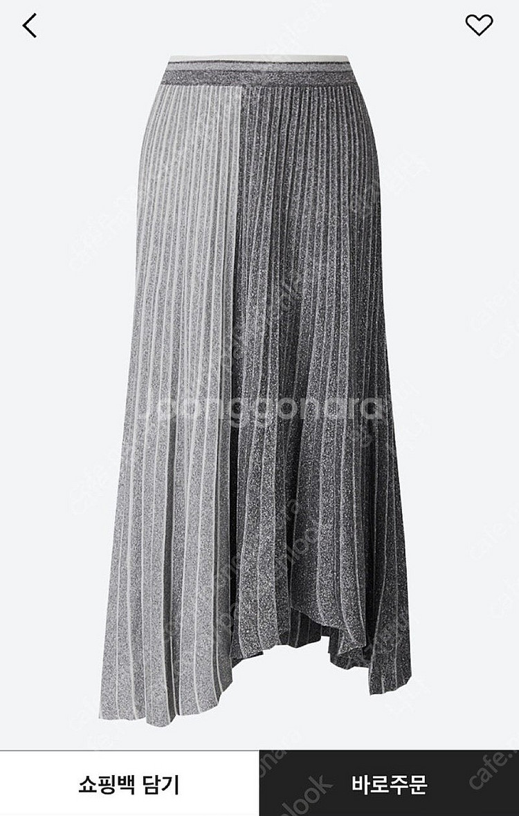 (존예보장 1회착용) 한섬 타임 글리터 플리츠 스커트--1
