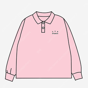 IAB Studio Pique Long Sleeve Pink 아이앱 스튜디오 피케 롱 슬리브 핑크