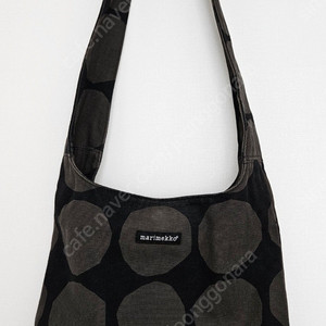 마리메꼬 가방 Marimekko kivet Crossbody Shoulder Canvas Bag Black Grey Dot