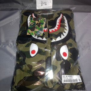 M L XL 2XL 베이프 1st 퍼스트 샤크 풀 집 후드 아미 그린 BAPE