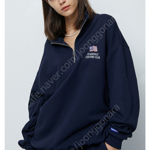 스텝온리 flag logo half zip-up sweatshirt(navy) M : 플래그 로고 하프집업 스웻셔츠 맨투맨 네이비