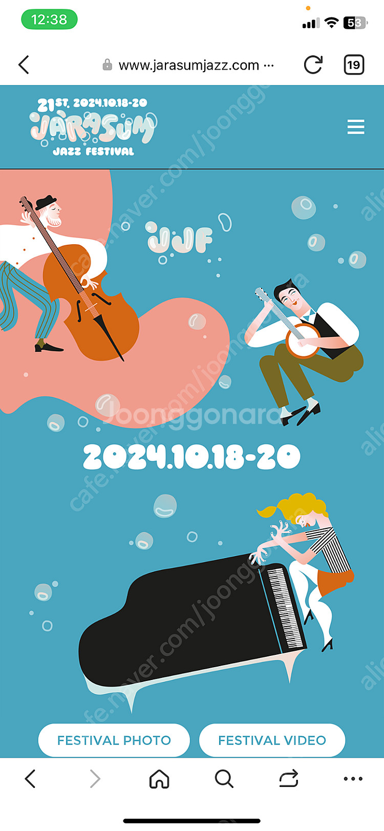 자라섬재즈페스티벌 토요일권2장 삽니다--0
