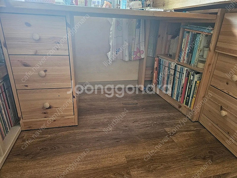원목벙커침대(침대,책상,책장,옷서랍장)세트--1