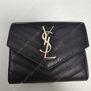 (정품)생로랑 403943 블랙 마틀라세 YSL 인터로킹 컴팩트 지갑