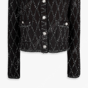 (미시착 새상품) 마이아이코 시퀀 다이아 네트자켓 가디건 블랙 Sequin Dia Knit Jacket (BLACK)