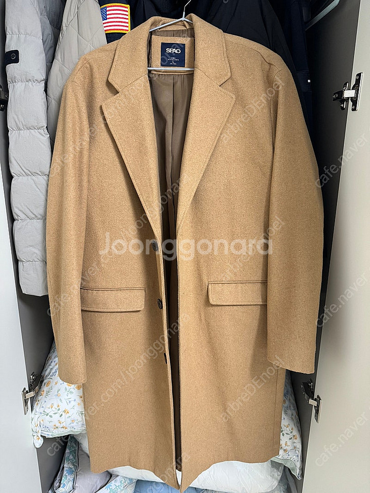 스파오 남성 싱글코트 카멜색상 100size--0
