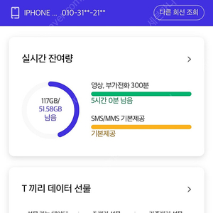 SKT 데이터 2기가 3000원 판매