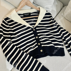 마이아이코 Marine Collar Knit Cardigan (NAVY)