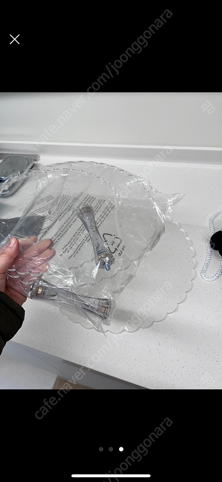 투명아크릴 삼단 케이크 접시--0