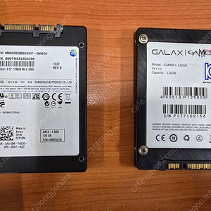 갤럭시 GALAX GAMER L SSD 120GB, 삼성 MMCRE28G5DXP-0VB 128GB ssd 2개 일괄 판매합니다.