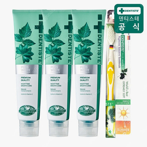 덴티스테 뉴 플러스 화이트 치약 200g 3개+센서티브칫솔 1개 무료배송