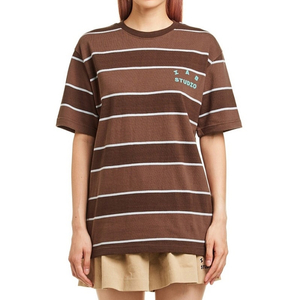 아이앱 스튜디오 스트라이프 티셔츠 브라운 M (IAB Studio Striped T-Shirts Brown M Size)