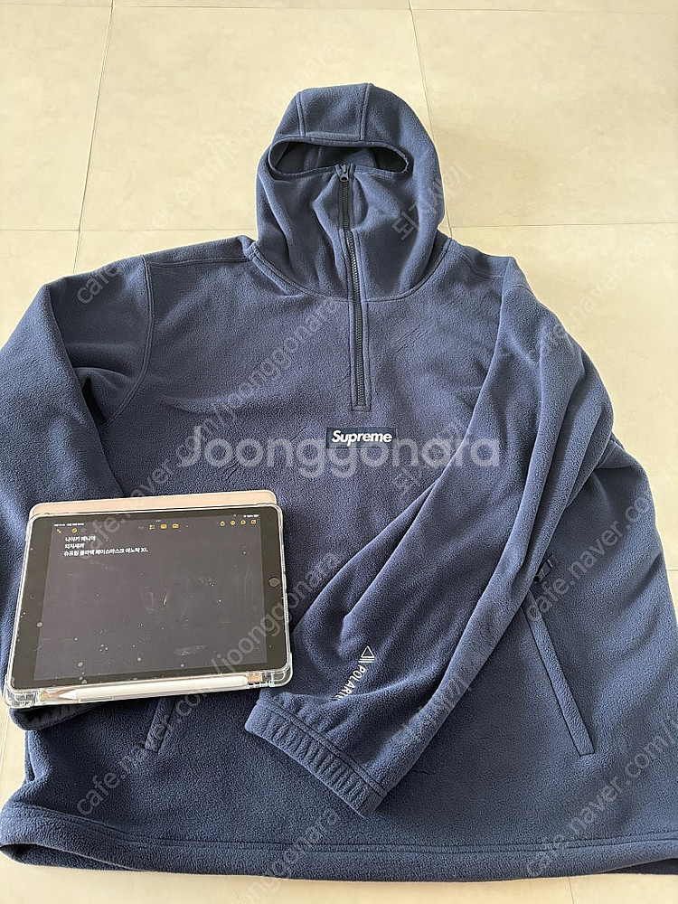 [XL]슈프림 폴라텍 페이스마스크 하프 집 후드 스웨트...--4
