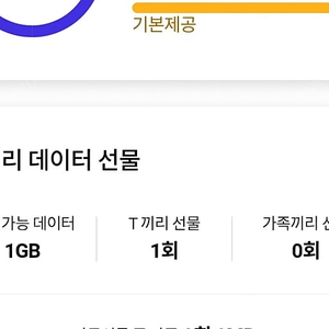 T데이터 선물하기 1기가 2000원