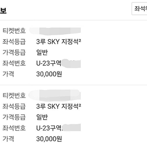 한국시리즈 3차전 3루 스카이 23블럭 2연석 통로