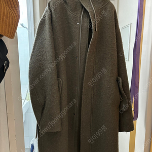 오라리 남성 후드 코트 울 23AW BRUSHED ALPACA WOOL MELTON HOODED COAT