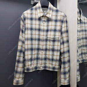 토니웩 / Brushed-Effect Check Shirt Blouson (Japanese Fabric)_ Ecru/Blue / L