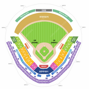 [한국시리즈 1차전] 기아 vs 삼성 1루 k3석 2연석 / 중앙 k3석 2연석