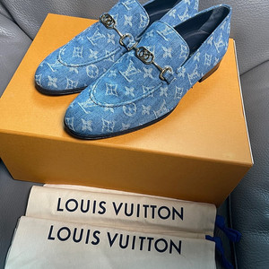 [정품] 루이비통 LOUIS VUITTON 데님 모노그램 로퍼 구두 275 / UK 8.5 *민트급