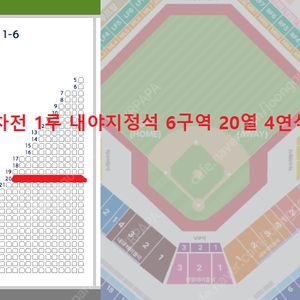 한국시리즈 3차전 1루 내야지정석 6구역 20열 4연석 일괄 판매