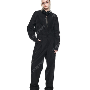 마뗑킴 점프슈트 UTILITY BUTTON UP JUMPSUIT IN BLACK